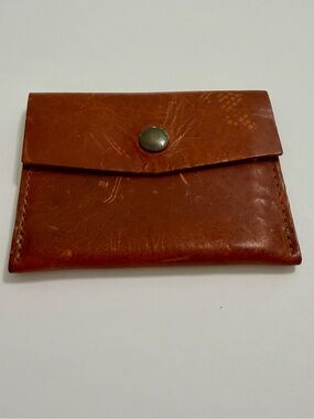 Ashland English Dublin Brown Leather Snap Card Wallet